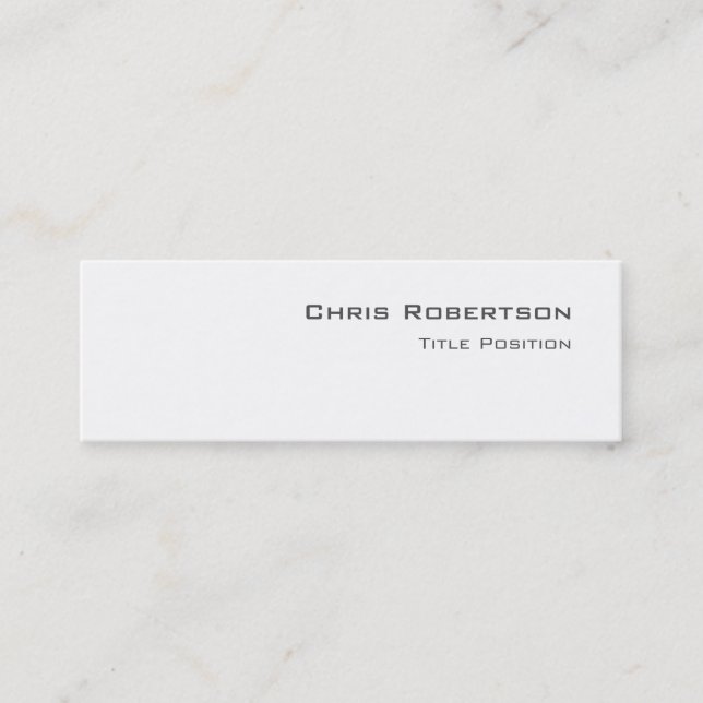 Slim Schwarz-weiß Charming Business Card Mini Visitenkarte (Vorderseite)