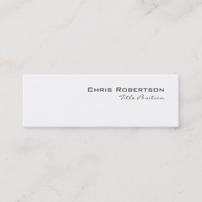 Slim Script Schwarz-weiß Charming Business Card Mini Visitenkarte (Vorderseite)