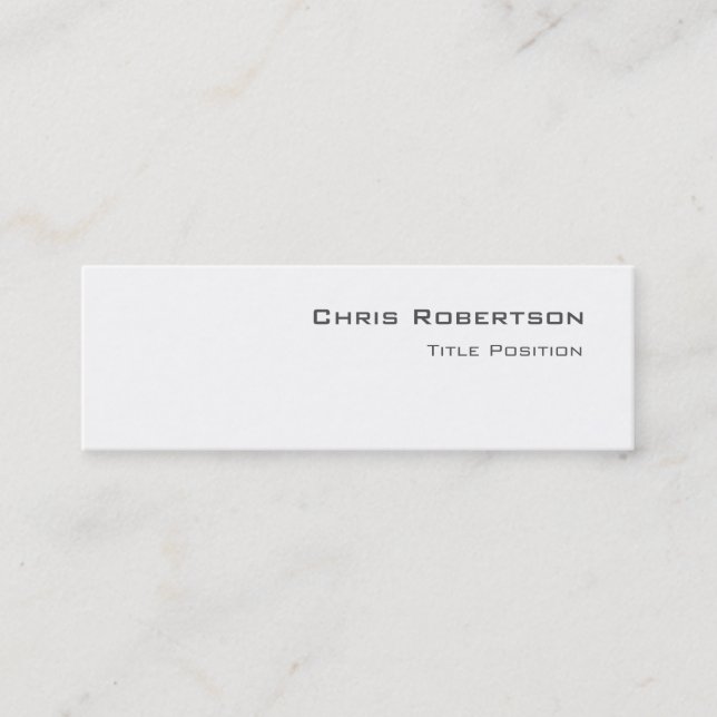 Slim Script Schwarz-weiß Charming Business Card Mini Visitenkarte (Vorderseite)