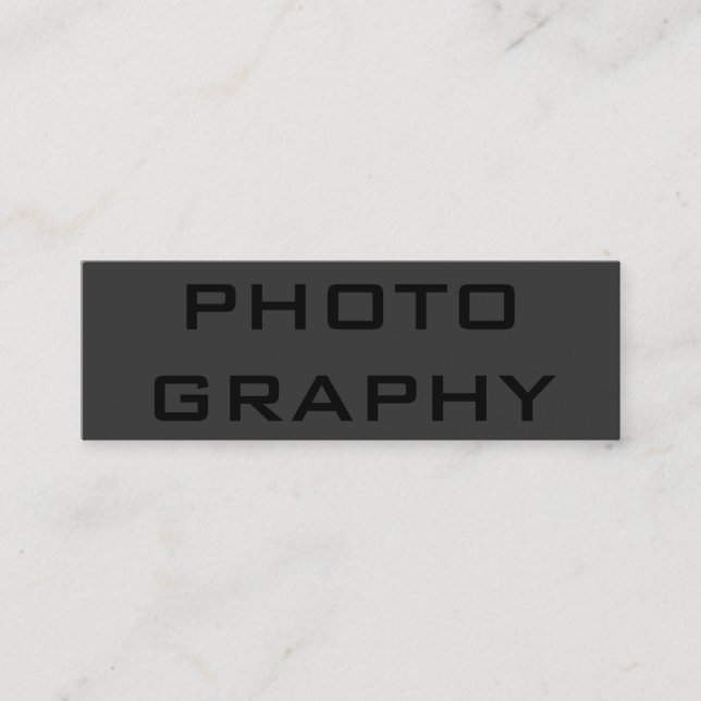 Slim Simple Black Out Fotograf Business Card Mini Visitenkarte (Vorderseite)