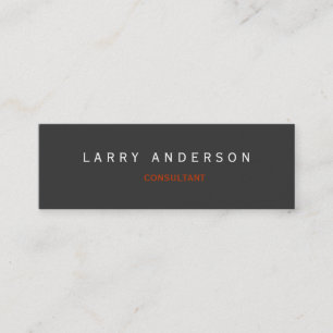Slim Simple Gray Schlicht Consultant Business Card Mini Visitenkarte