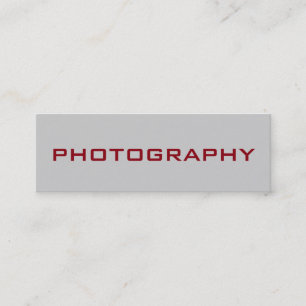 Slim Size Modern Gray Red Foto Business Card Mini Visitenkarte