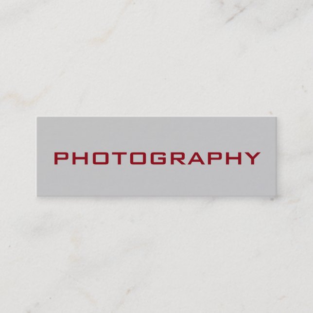 Slim Size Modern Gray Red Foto Business Card Mini Visitenkarte (Vorderseite)