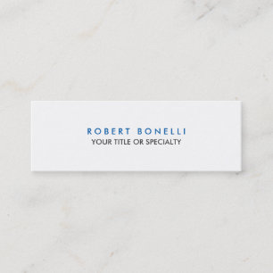 Slim Skinny Gray White Blue Standard Business Card Mini Visitenkarte