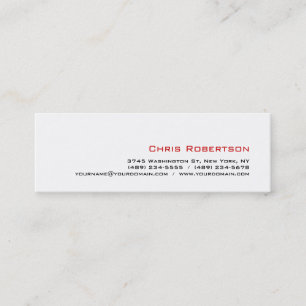 Slim Skinny Mini Size Grau White Business Card Visitenkarte