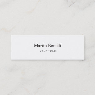 Slim Skinny White Simple Trendbusiness Card Mini Visitenkarte