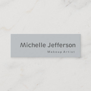 Slim Stylish Gray Makeup Artist Business Card Mini Visitenkarte
