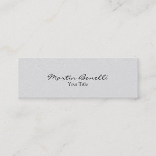 Slim Stylish Gray Trendy Business Card Mini Visitenkarte