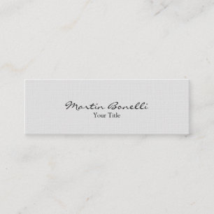 Slim Stylish Linen Gray Trendy Business Card Mini Visitenkarte