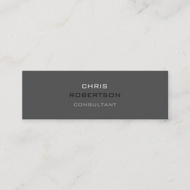 Slim Trendy Gray Attractive Business Card Mini Visitenkarte (Vorderseite)