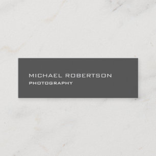 Slim Trendy Gray Fotograf Business Card Mini Visitenkarte