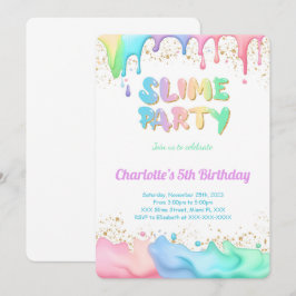 Slime Birthday Party Einladung