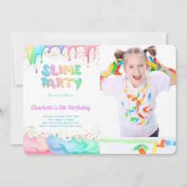 Slime Birthday Party Foto Einladung