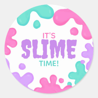 Slime Birthday Runder Aufkleber