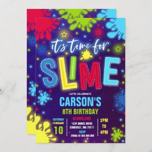 Slime Einladung Glow Slime Party Neon Slime Party