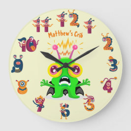 Slime Monster namens Kids Wall Clock Cool Große Wanduhr