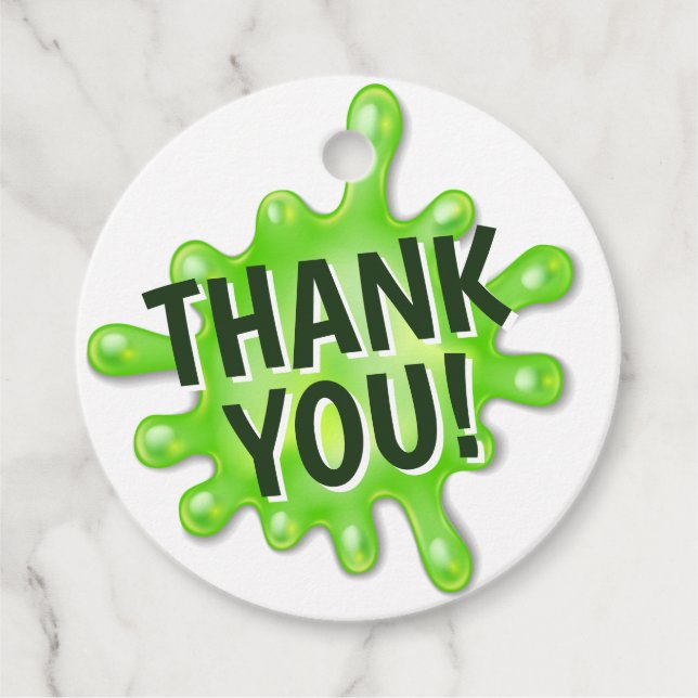 Slime Party Birthday Geschenkanhänger (Vorderseite)