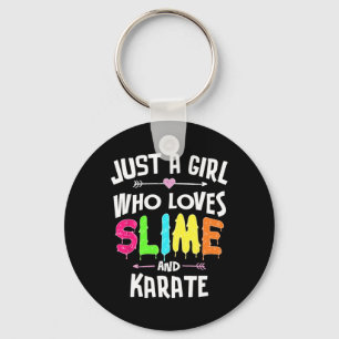 Slime und Karate-Grafik für Mädchen Schlüsselanhänger