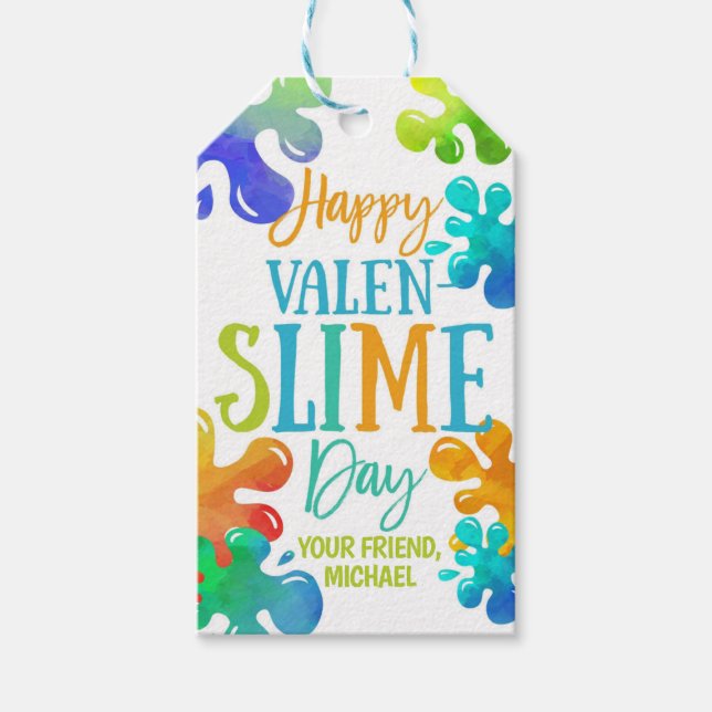 Slime Valentine Favor Tag Geschenkanhänger (Vorderseite)