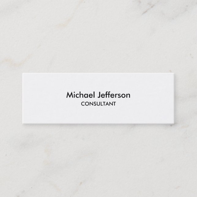 Slimme Schlichte Schwarz-weiße Berufliche Visitenk Mini Visitenkarte (Vorderseite)