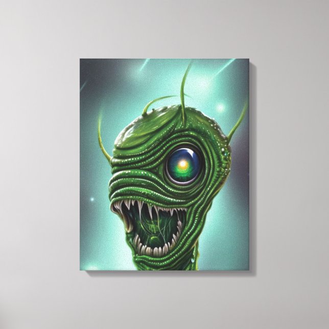 Slimy Alien Monster Canvas Print Leinwanddruck (Vorderseite)