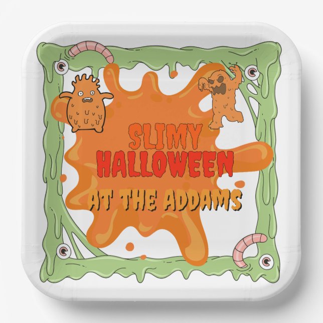 Slimy Halloween mit Friends Paper Plate Pappteller (Vorderseite)