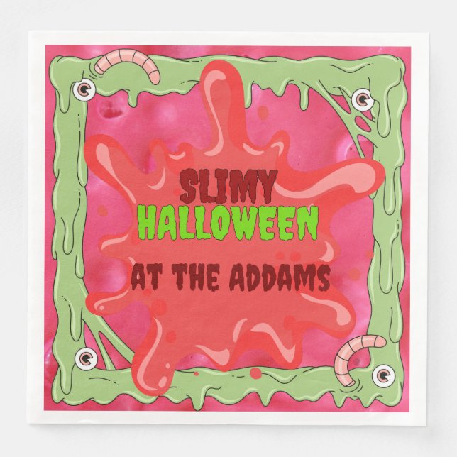 Slimy Halloween Serviette (Vorderseite)