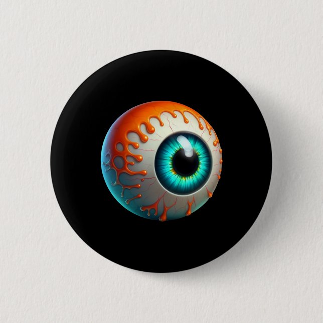 Slimy Human Eyell Creepy Halloween Funny Lazy Hall Button (Vorderseite)