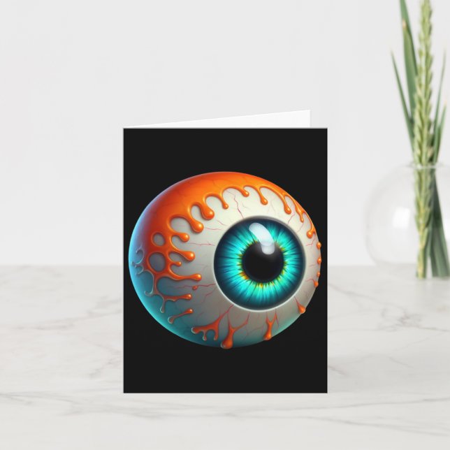 Slimy Human Eyell Creepy Halloween Funny Lazy Hall Karte (Vorderseite)