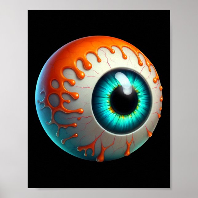 Slimy Human Eyell Creepy Halloween Funny Lazy Hall Poster (Vorne)