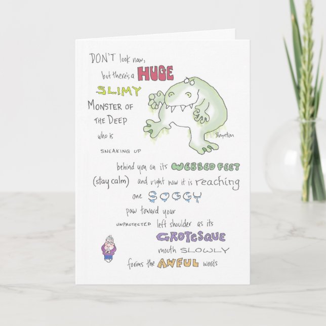 SLIMY MONSTER Geburtstag Boynton Karte (Vorderseite)