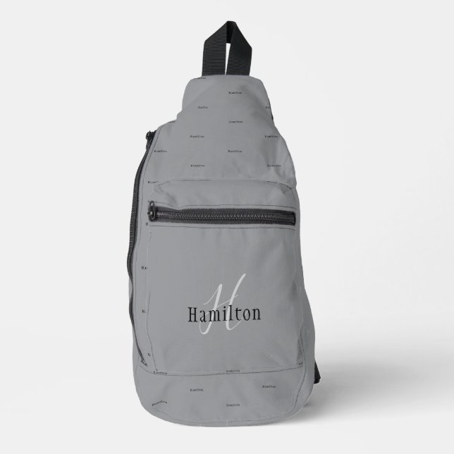 Sling Bag Personalisiert - HAMbWG - Gray (Vorderseite)