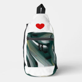 Sling Bag Trend Abstrakt Art Schwarz-weiß grün