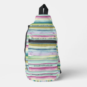 Sling Crossbody bag - Business Text Aquarelle