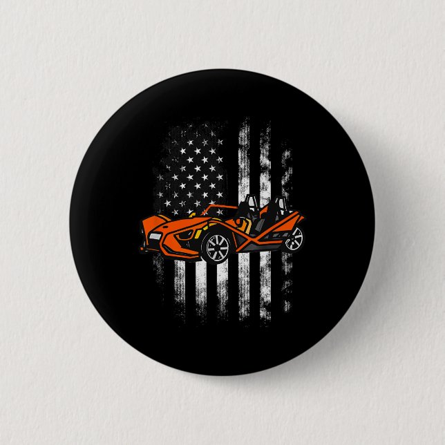 Slingshot Car American USA Flag 4. Juli Button (Vorderseite)