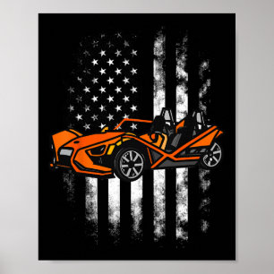 Slingshot Car American USA Flag 4. Juli Schlinge Poster