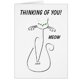 Slinky Black Cat Custom Text Green Eyes Blank