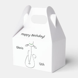 Slinky Black Cat Geburtstag Custom Text Green Eyes Geschenkschachtel