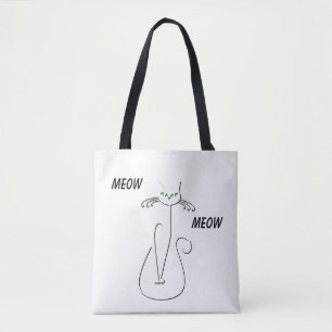 Slinky Black Cat Meow Meow Meow Custom Text Green 