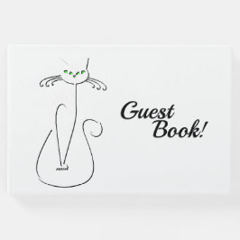 Slinky Black Cat Meow Meow Meow Custom Text Green  Gästebuch