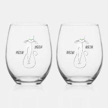 Slinky Black Cat Meow Meow Meow Custom Text Green 