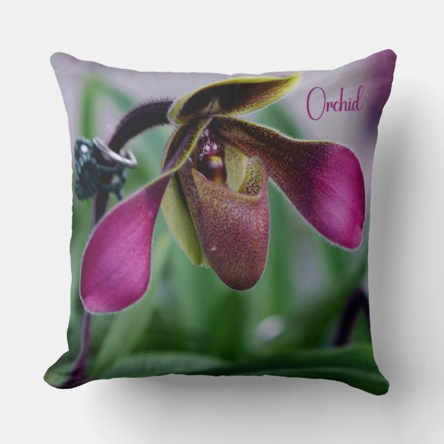 Slipper Orchid Macro Kissen (Vorderseite)