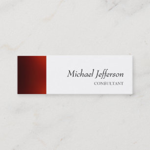 Slipper Schlicht Red White Beruflich Business Card Mini Visitenkarte