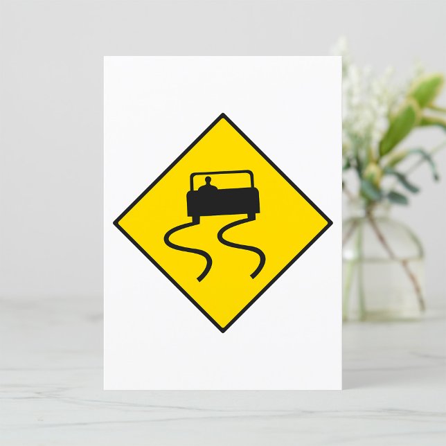 Slippery Road Sign Einladung (Von Creator hochgeladen)