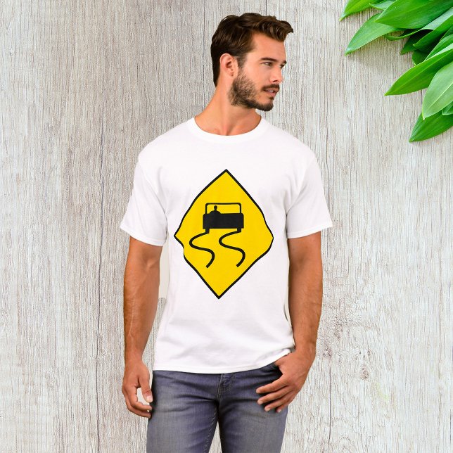 Slippery Road Sign T-Shirt (Von Creator hochgeladen)