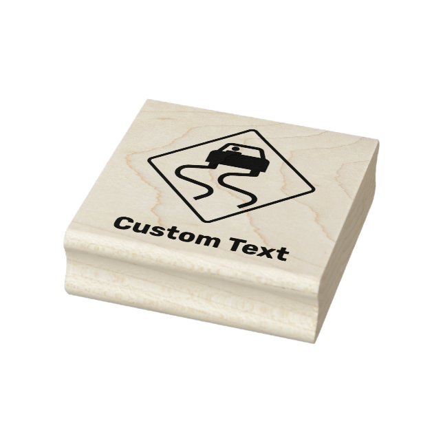 Slippery Road, wenn Nass Gummistempel (Stempel)