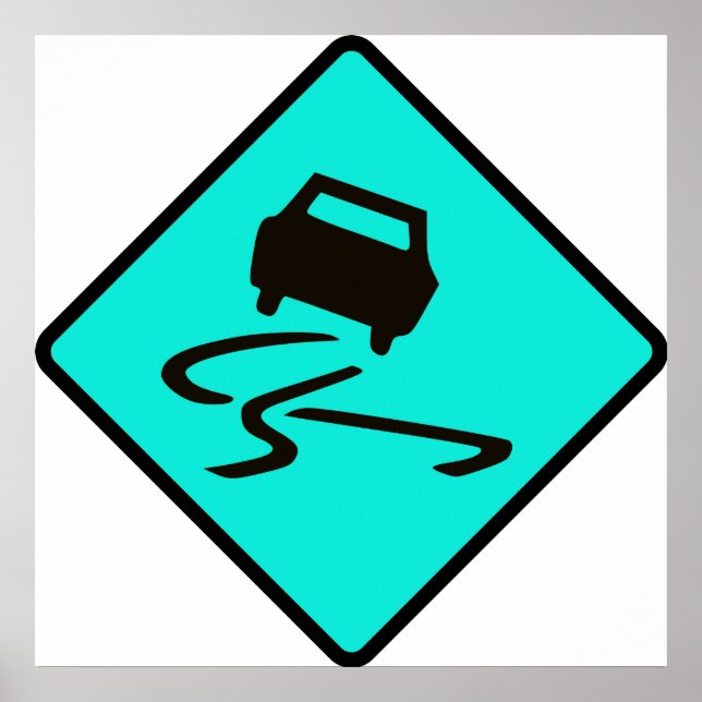 Slippery When Net Road Traffic Schild Australia Ca (Vorne)