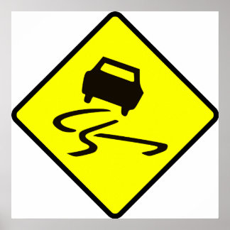 Slippery When Net Road Traffic Schild Australia Ca