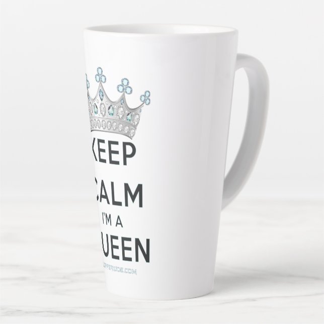 SlipperyJoe Behalte Calm Queen Königsschmuck Milchtasse (Rechte Ecke)