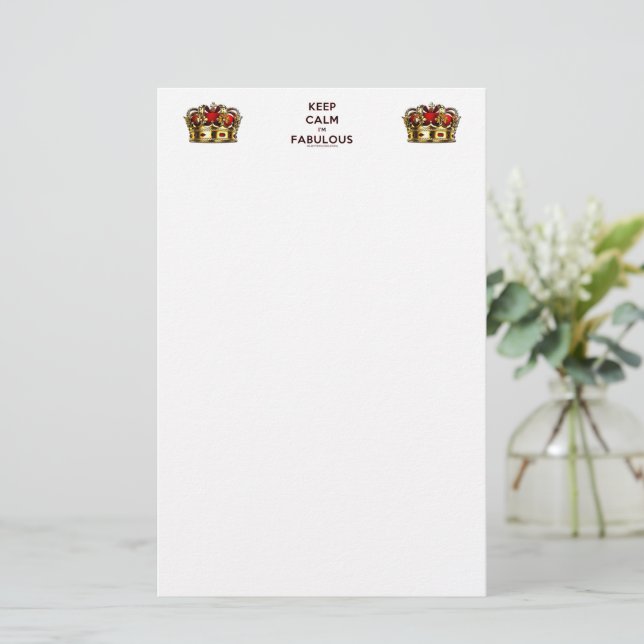 SlipperyJoe behalte eine wunderbare, ruhige Krone Briefpapier (Stehend Vorderseite)
